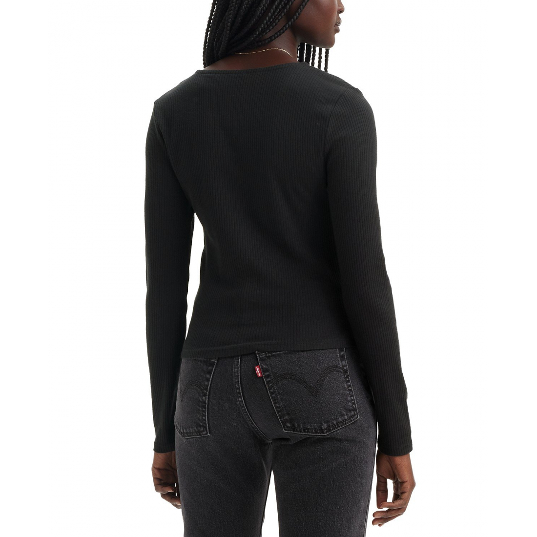 Top 'Muse Ribbed Long-Sleeve Button-Up' pour Femmes