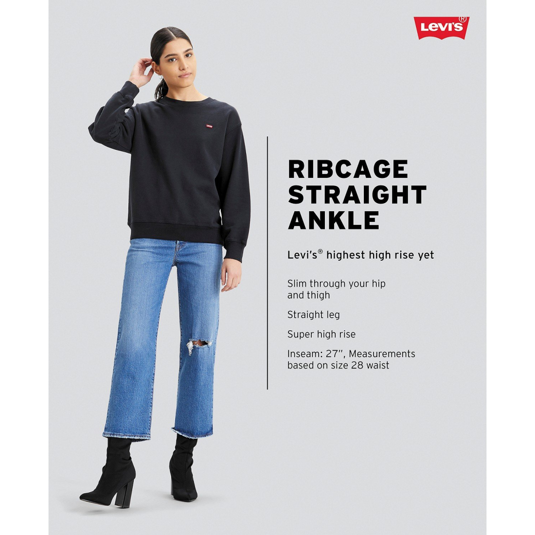 Jeans 'Ribcage Ultra High Rise Straight Ankle' pour Femmes