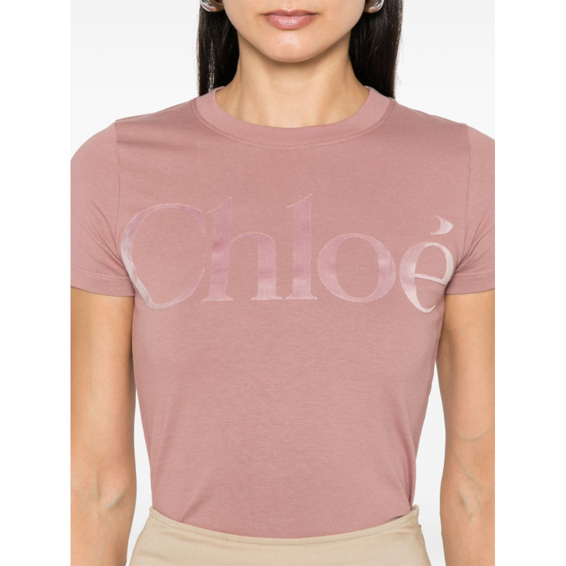 T-shirt 'Flocked-Logo' pour Femmes