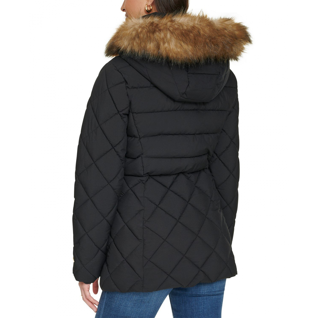 Manteau matelassé 'Bibbed Faux-Fur-Trim Hooded' pour Femmes