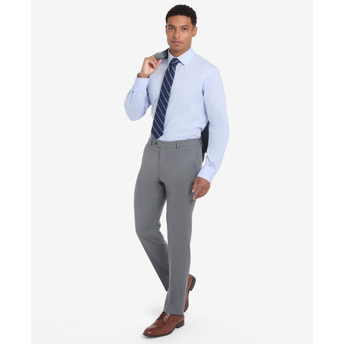 'Solid Pearl Grey Suit Pants' pour Hommes