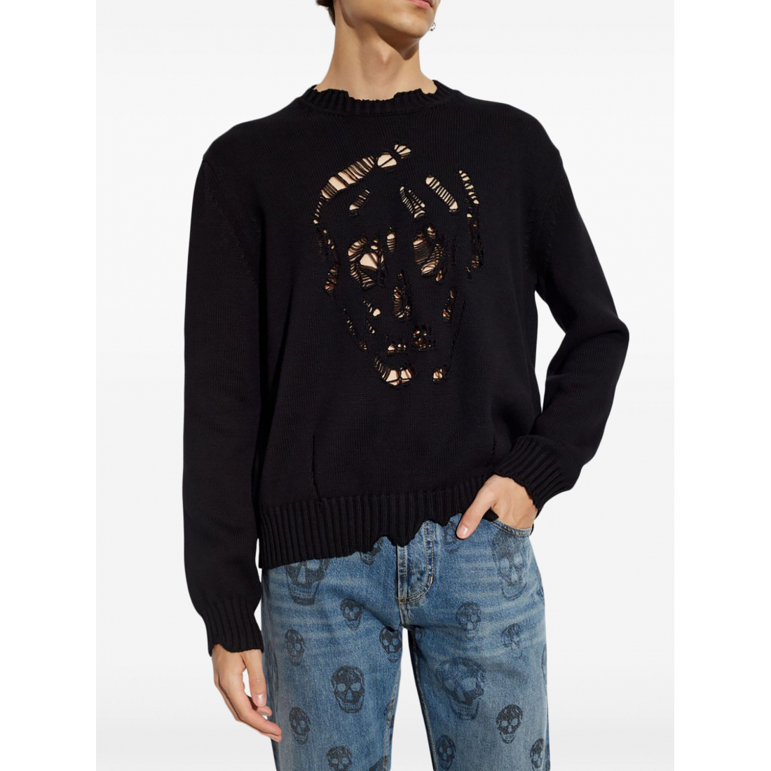 'Distressed Skull' Pullover für Herren