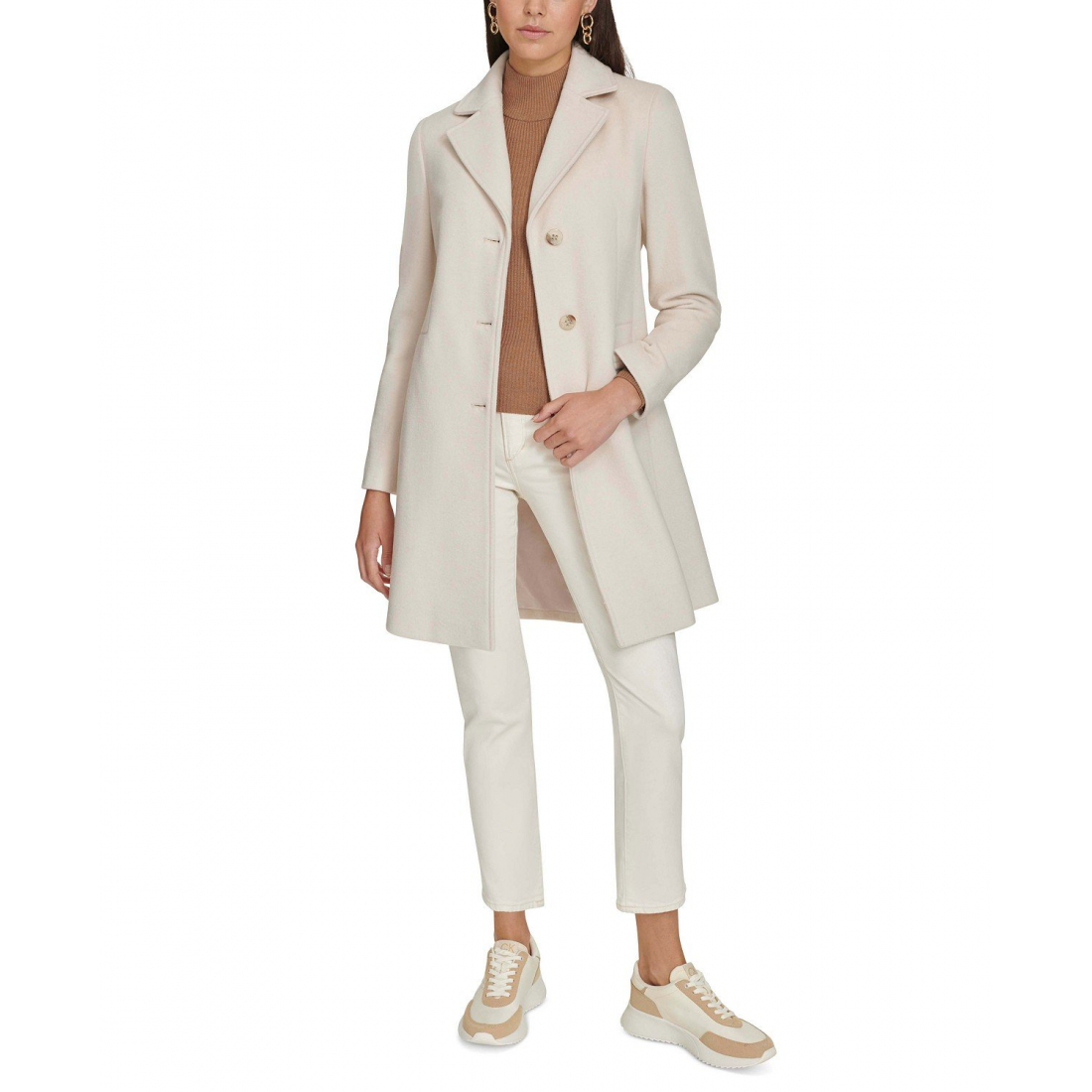Women's 'Single-Breasted Wool Blend Coat' Coat