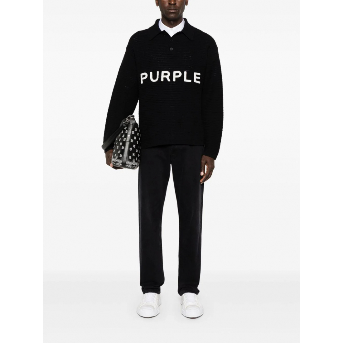 Polo manches longues 'Logo-Lettering' pour Hommes