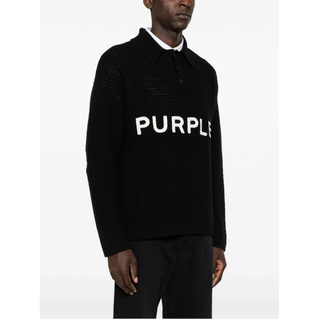 Polo manches longues 'Logo-Lettering' pour Hommes