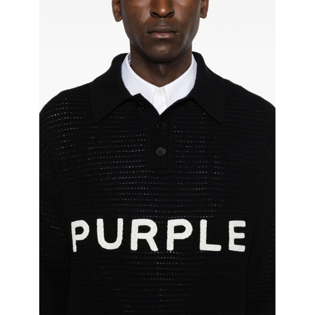 Polo manches longues 'Logo-Lettering' pour Hommes