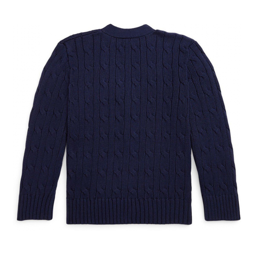 'Cable-Knit Cotton V-Neck Cardigan Sweater' für Jungen