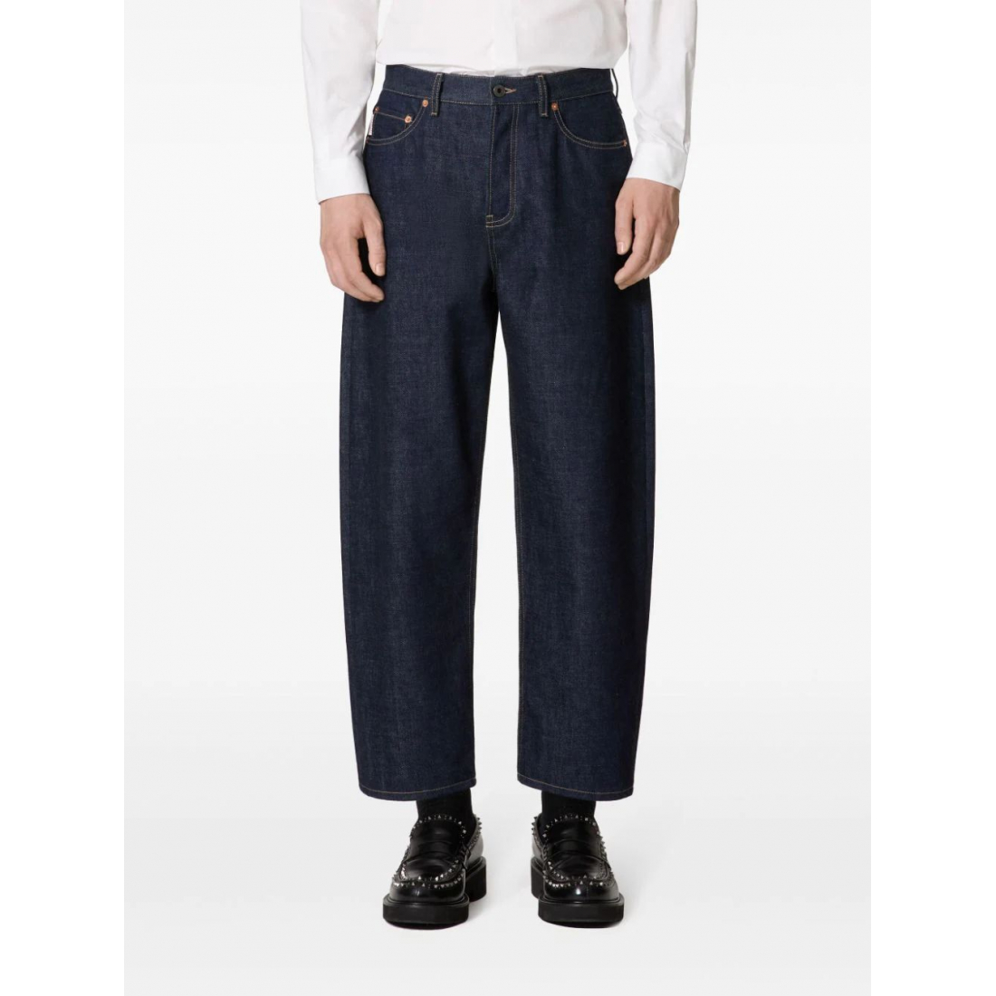 Jeans coupe courte 'Logo-Patch' pour Hommes