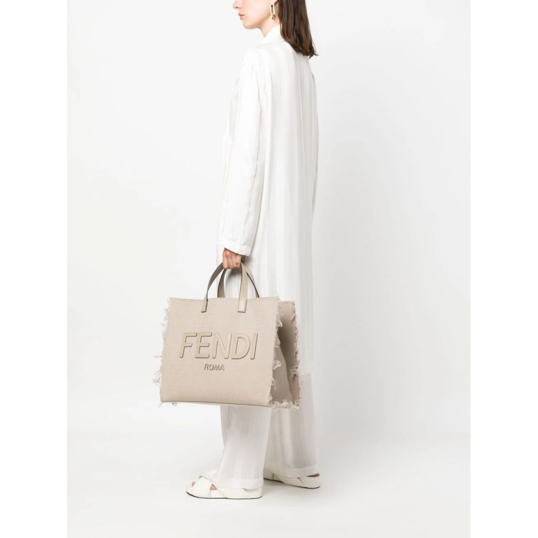 Men's 'Large FF Fringed' Tote Bag