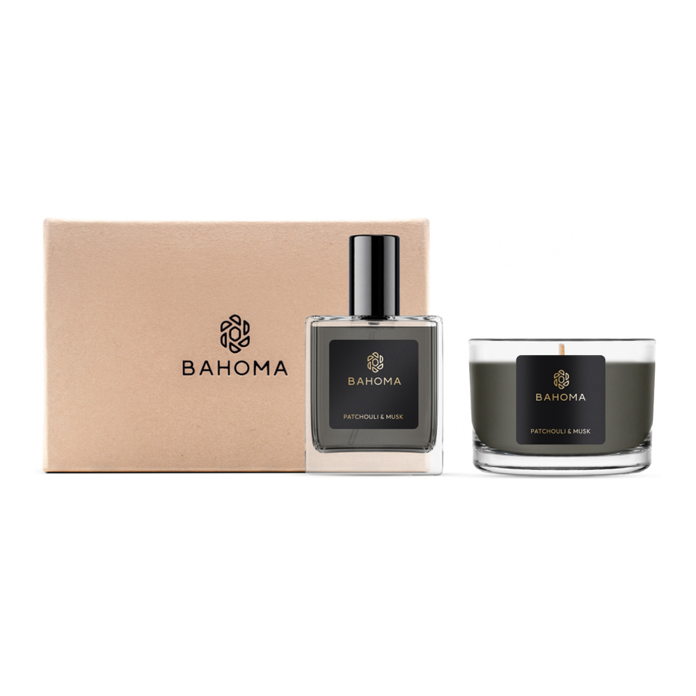 Bougie et vaporisateur d'ambiance 'Obsidian' - Musk & Patchouli 80 g