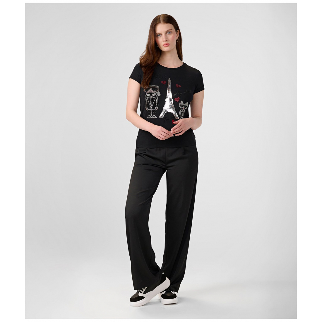 'Karl Sequin Eiffel Tower' T-Shirt für Damen