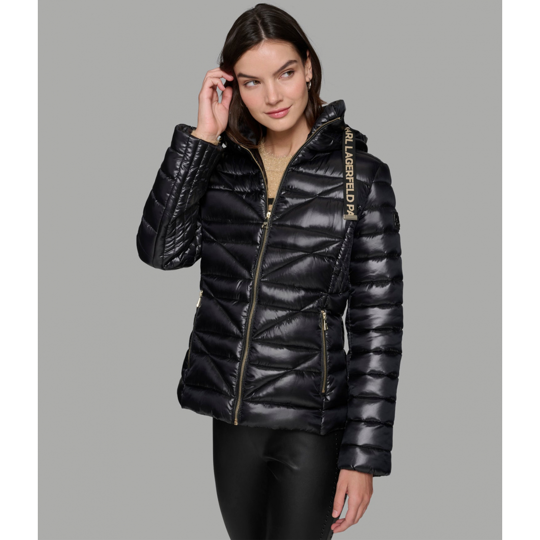 'Short Puffer Jacket With Logo' pour Femmes