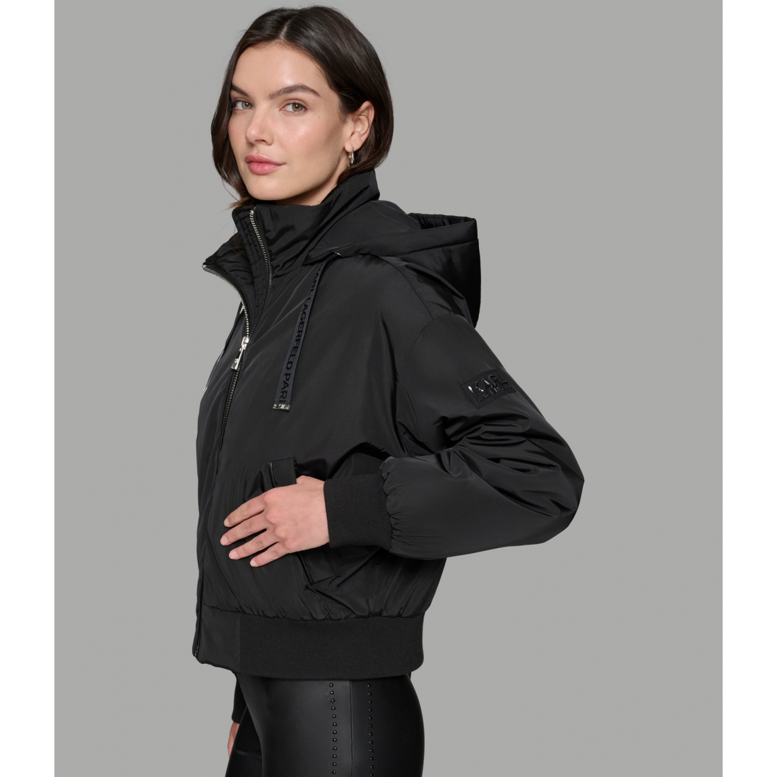 'Cropped Logo Bomber Jacket' pour Femmes