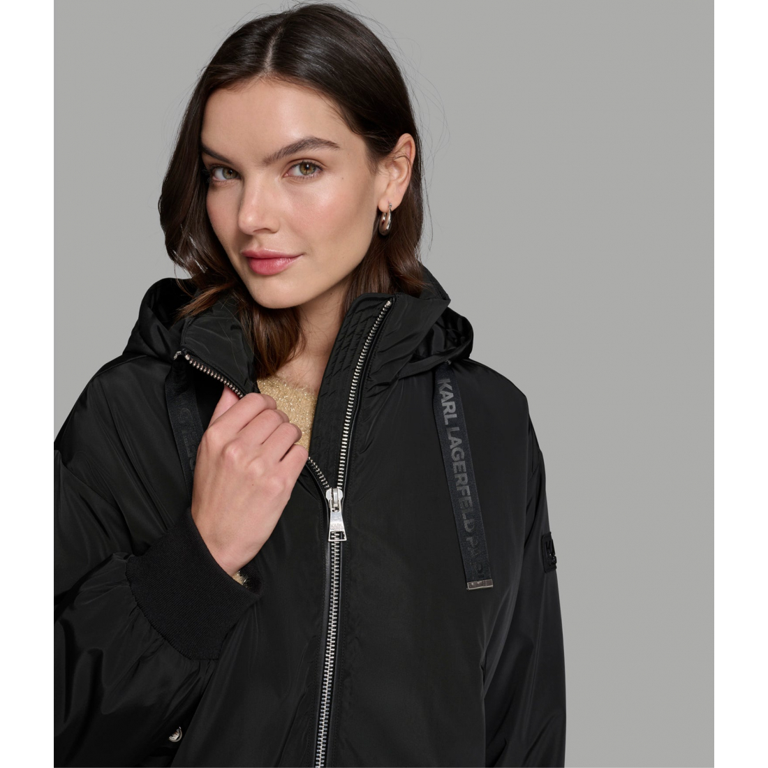 'Cropped Logo Bomber Jacket' pour Femmes