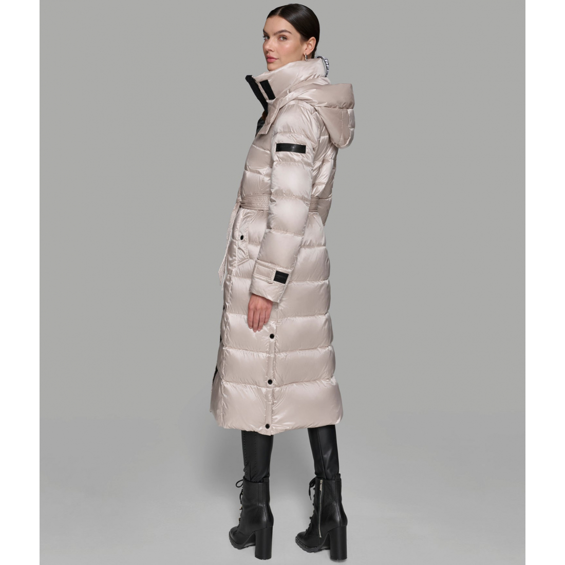 'Contrast Maxi Belted Long Puffer' für Damen