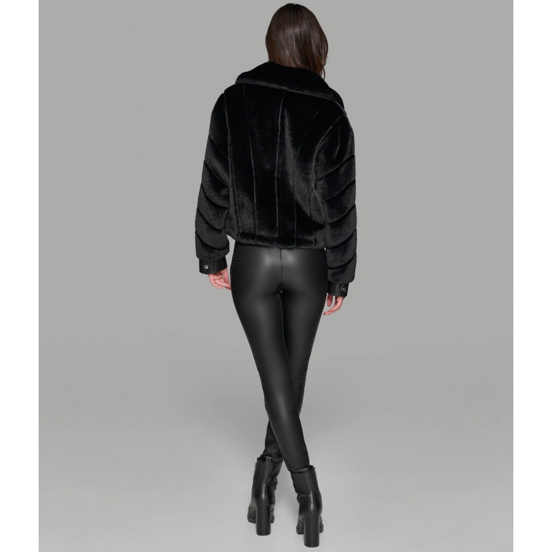 'Channel Faux Mink And Pu Bomber' für Damen