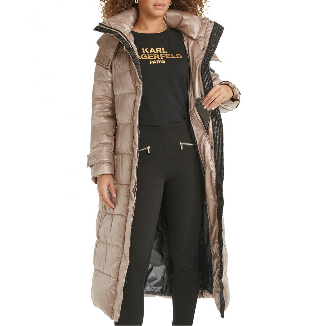 Manteau matelassé 'Shine Hooded Belted' pour Femmes