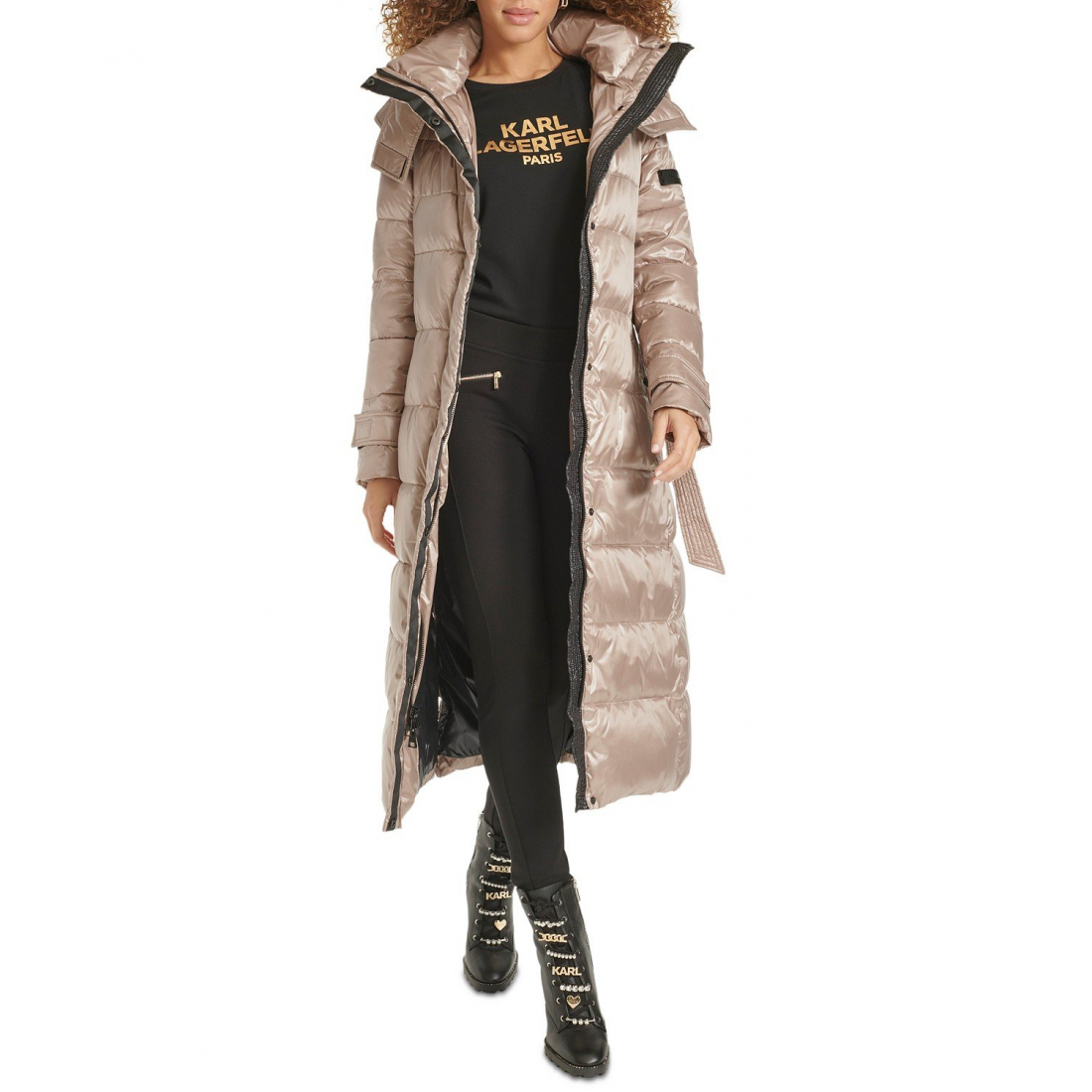 Manteau matelassé 'Shine Hooded Belted' pour Femmes