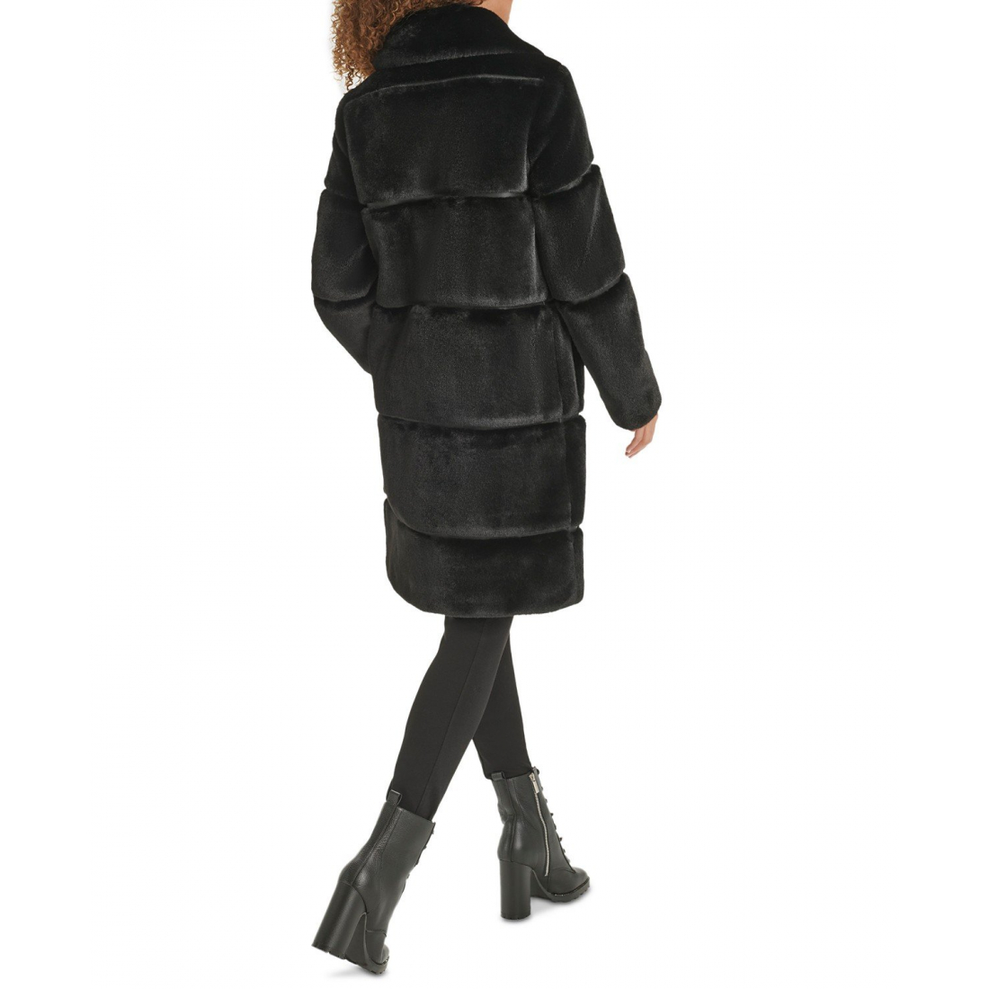 Women's 'Faux-Leather Trim Faux-Fur Coat'