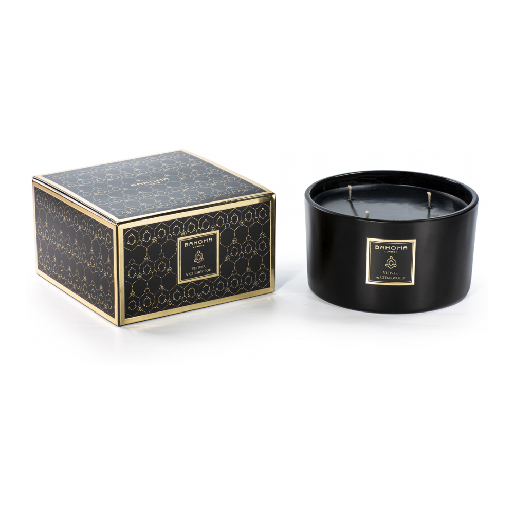 Bougie 3 mèches 'Obsidian - Cedarwood & Vetiver' - 400 g