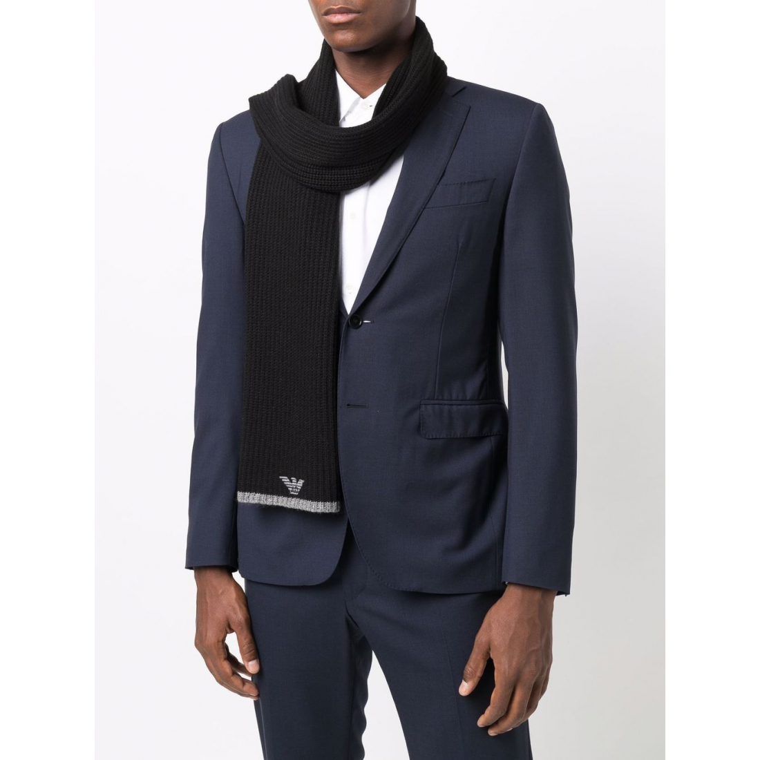 'Embroidered Logo' Wollschal für Herren