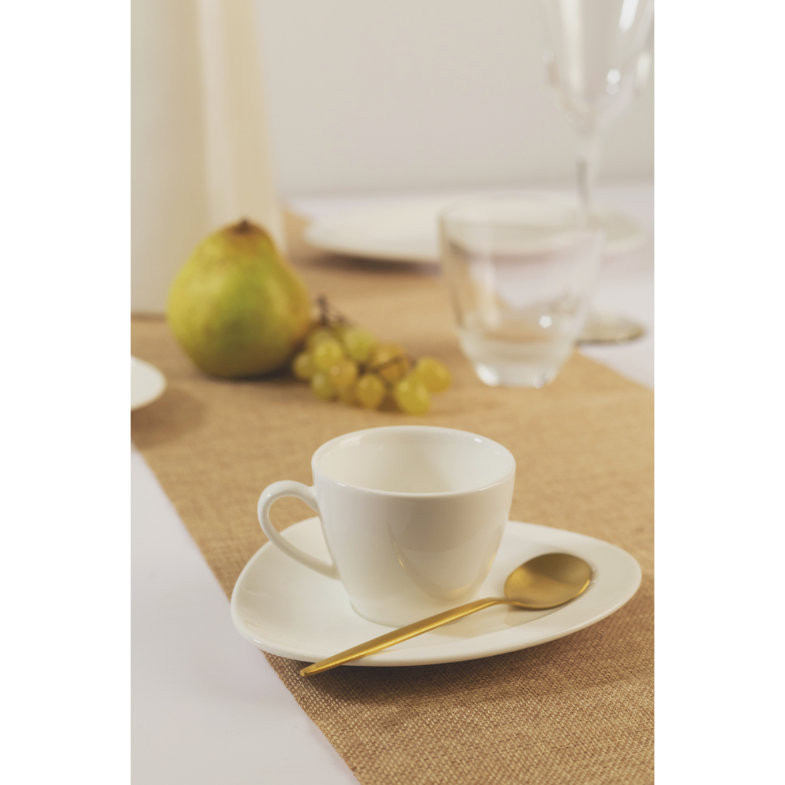 Set de tasses & soucoupes à café 'Carrara' - 80 ml, 6 Pièces