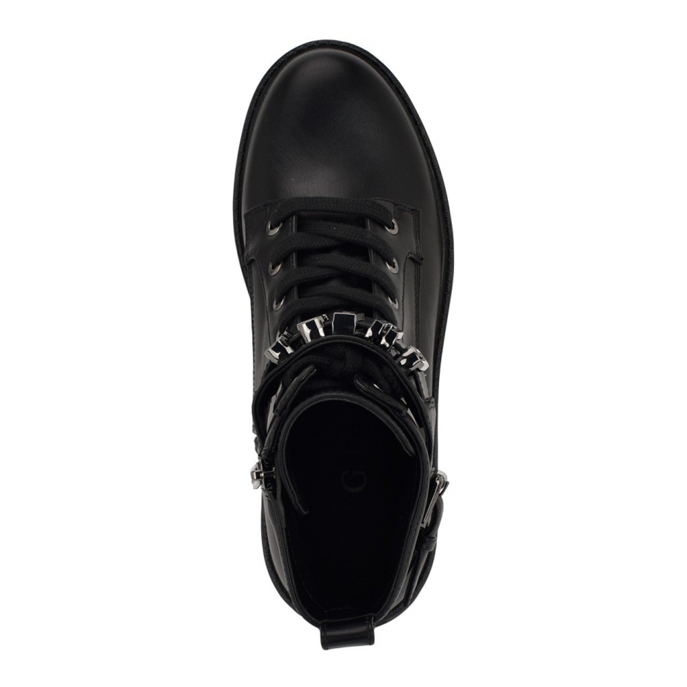 Women's 'Vaires Lug Sole Cuff Lace Up Logo Plated' Combat Boots