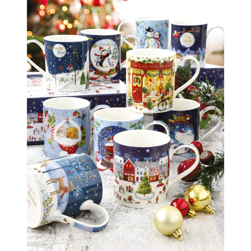 Porcelain Mug 350 ml In Gift Box With Love At Christmas Deers