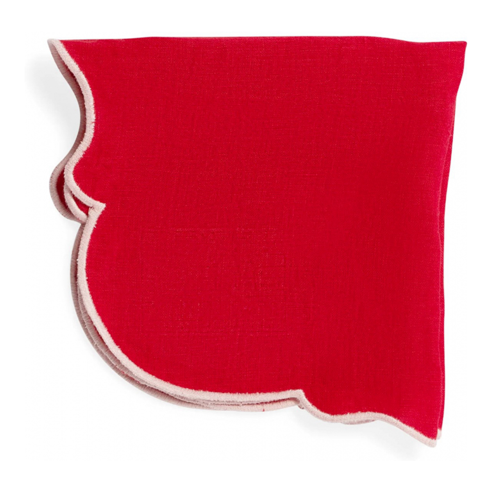 'With Scalloped Edge' Napkins - 45 x 45 cm - 2 Pieces