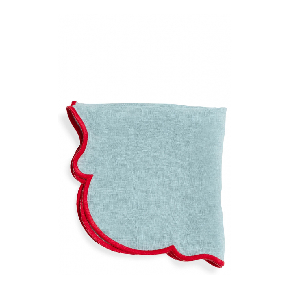 'With Scalloped Edge' Servietten  - 45 x 45 cm - 2 Stücke