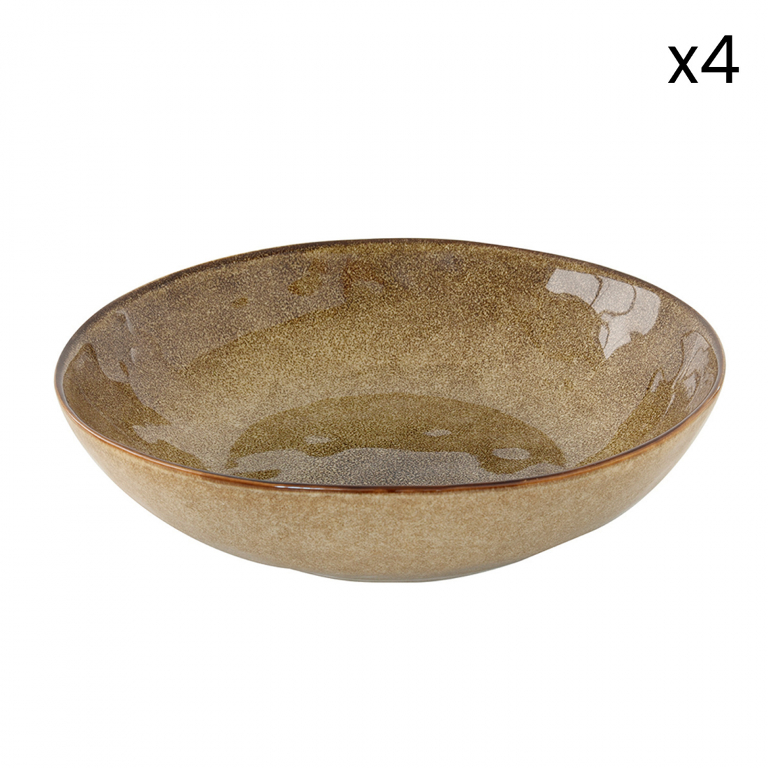 Set Aus 4 Tiefen Tellern, Ø 21 cm, Aus Genesis Terra Steinzeug