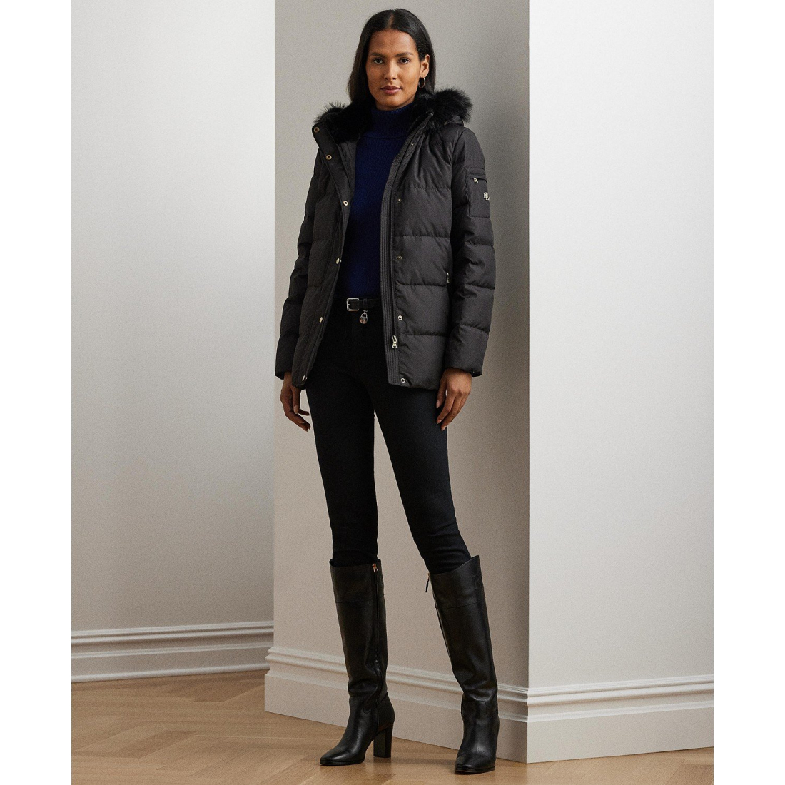 Manteau matelassé 'Faux-Fur Hooded' pour Femmes