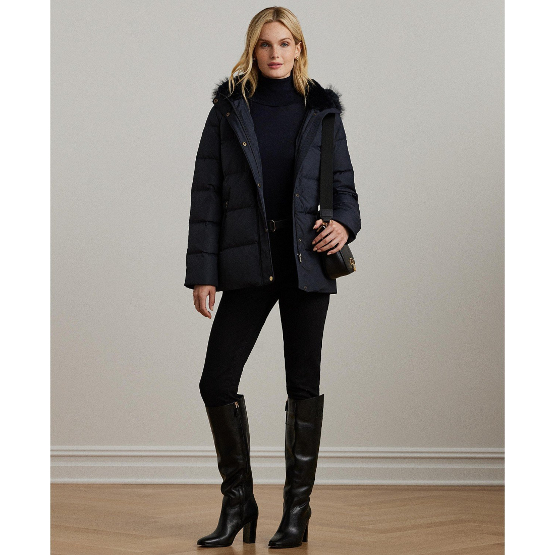 'Faux-Fur Hooded' Puffermantel für Damen