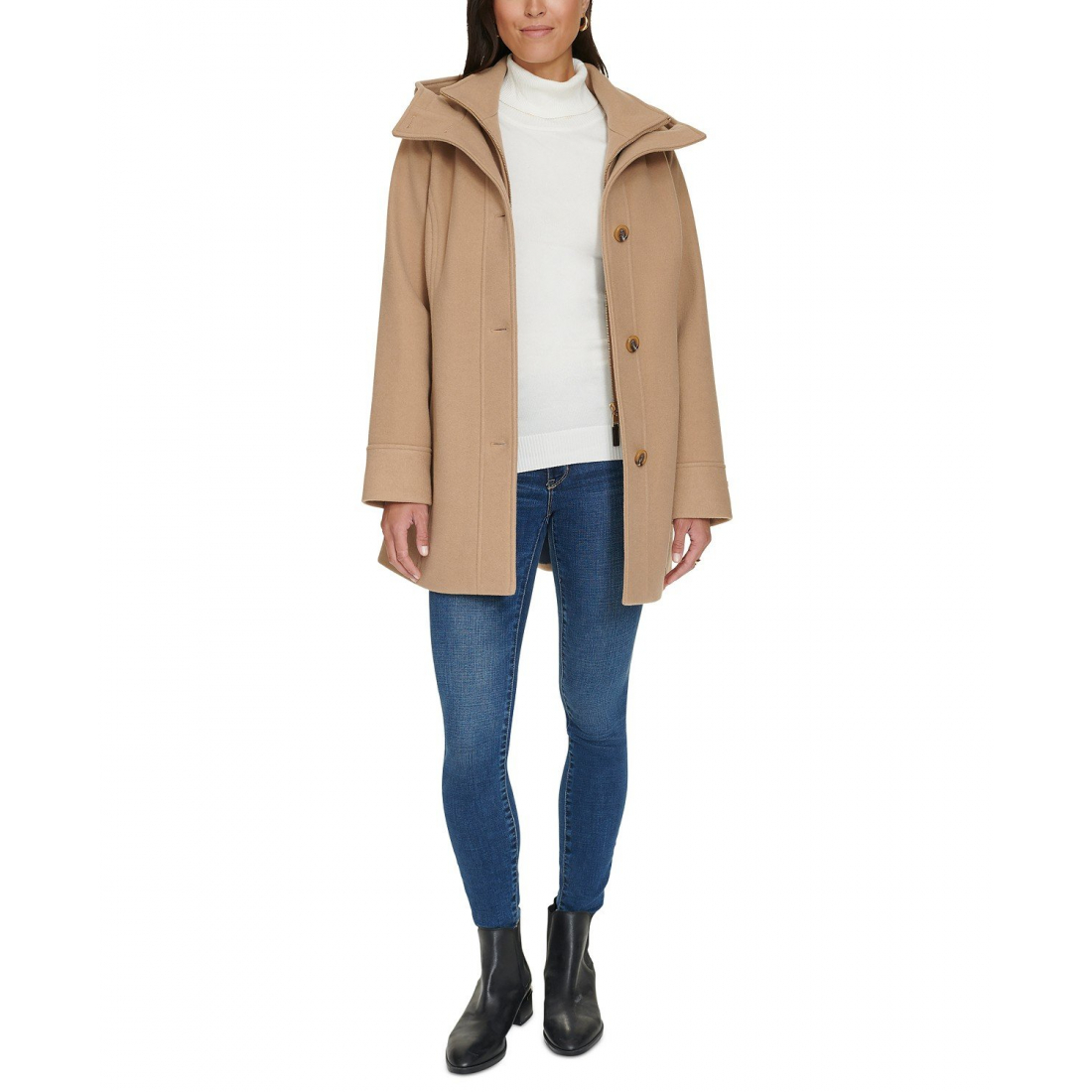 Manteau 'Hooded Button-Front' pour Femmes
