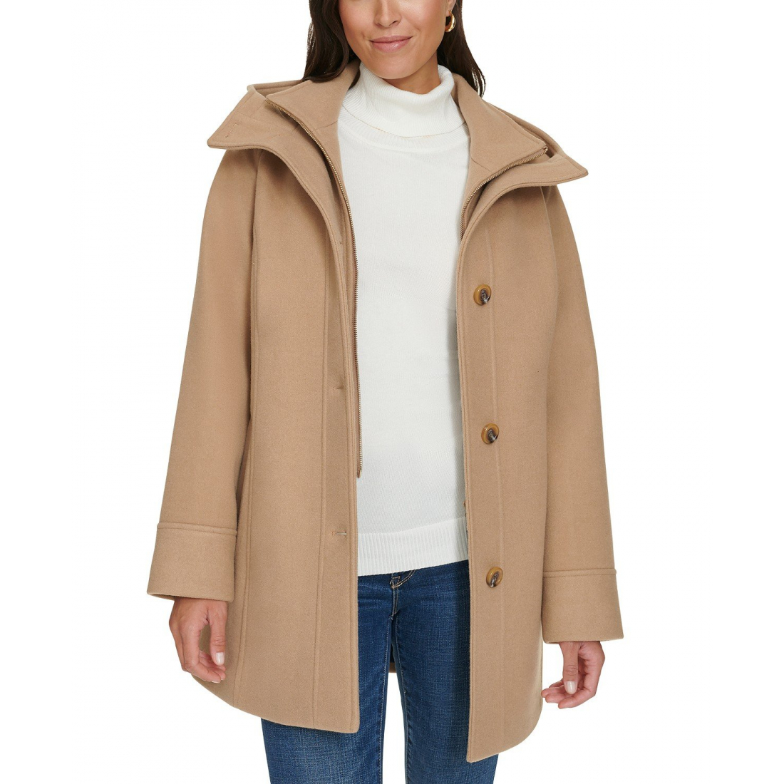 Manteau 'Hooded Button-Front' pour Femmes