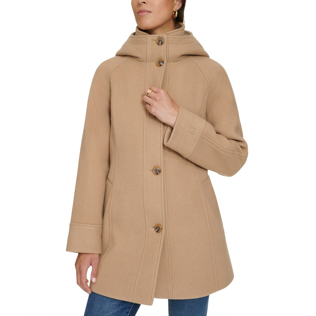 Manteau 'Hooded Button-Front' pour Femmes