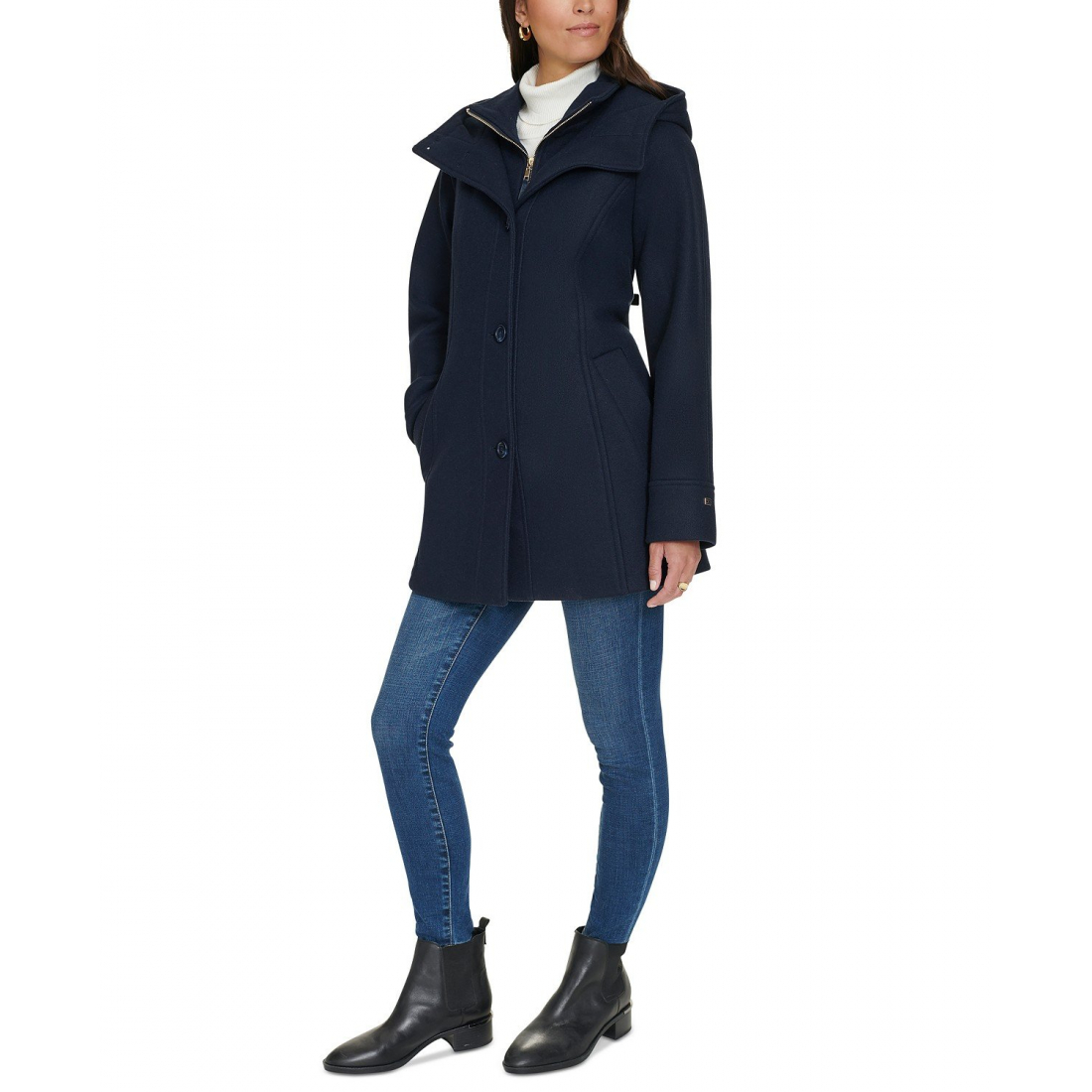Manteau 'Hooded Button-Front' pour Femmes