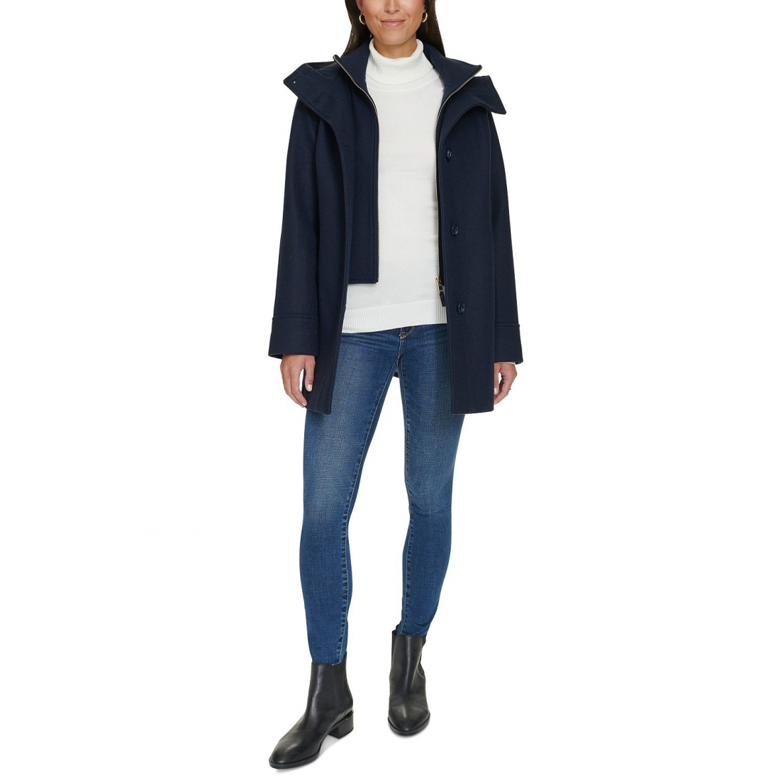 Manteau 'Hooded Button-Front' pour Femmes