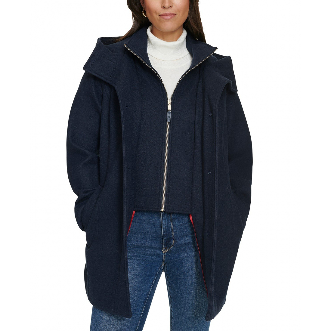 Manteau 'Hooded Button-Front' pour Femmes