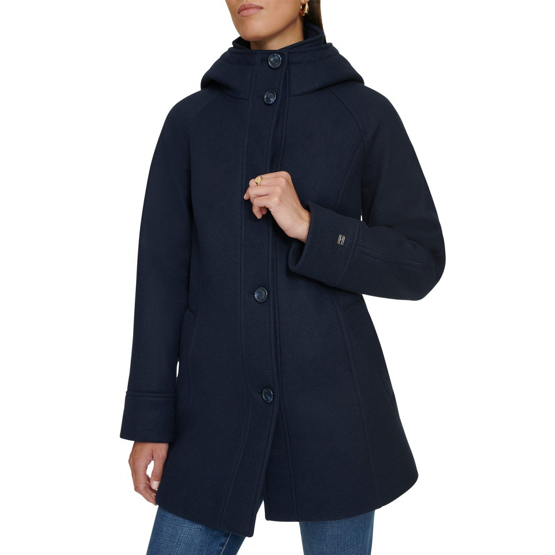 Manteau 'Hooded Button-Front' pour Femmes