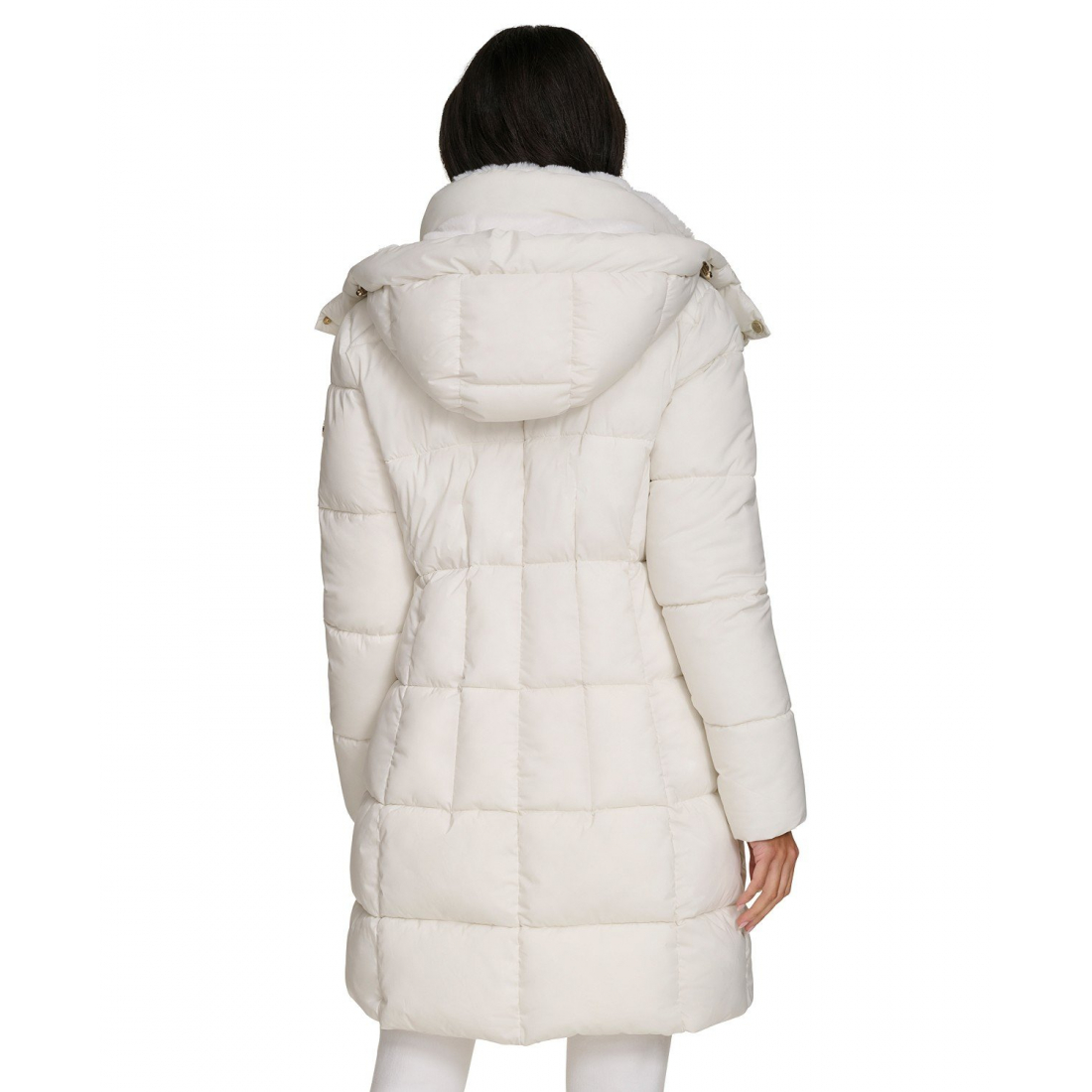 Manteau matelassé 'Hooded Faux-Fur-Lined Midi' pour Femmes