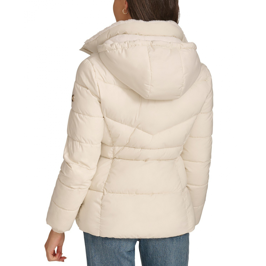 Manteau matelassé 'Faux-Fur-Lined Hooded' pour Femmes