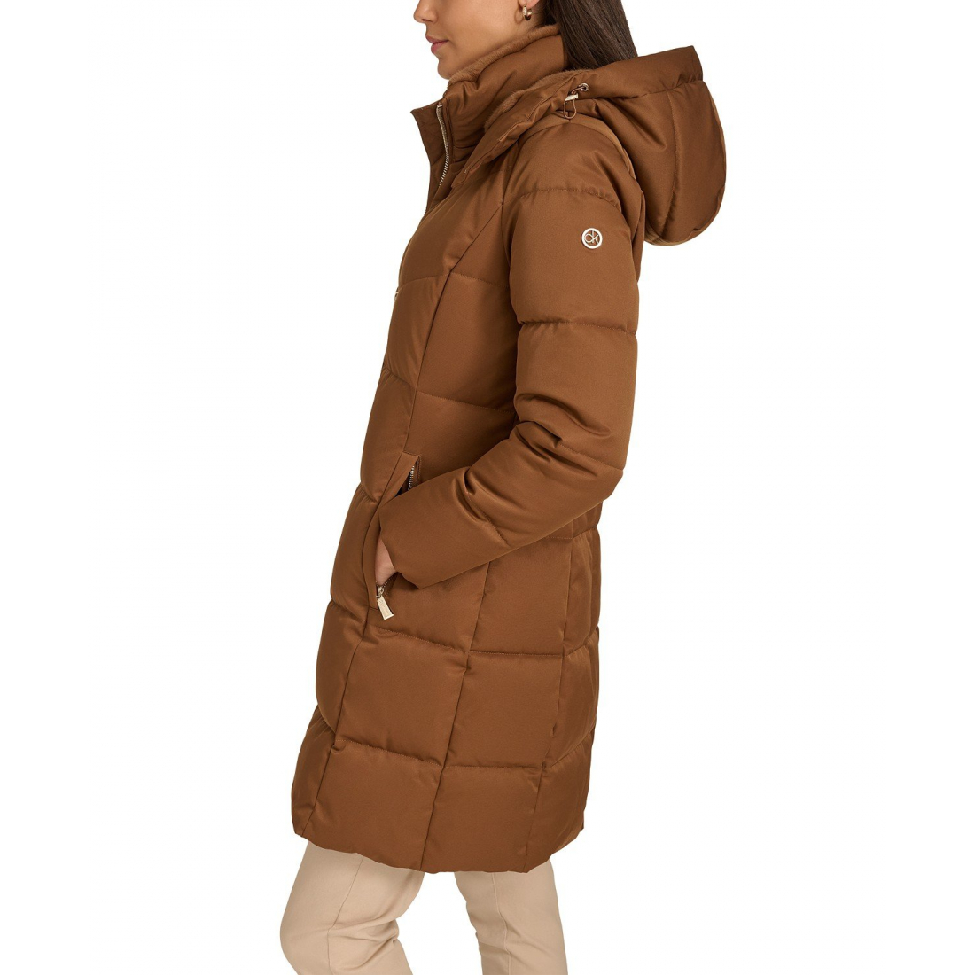 Manteau matelassé 'Hooded Faux-Fur-Lined Midi' pour Femmes
