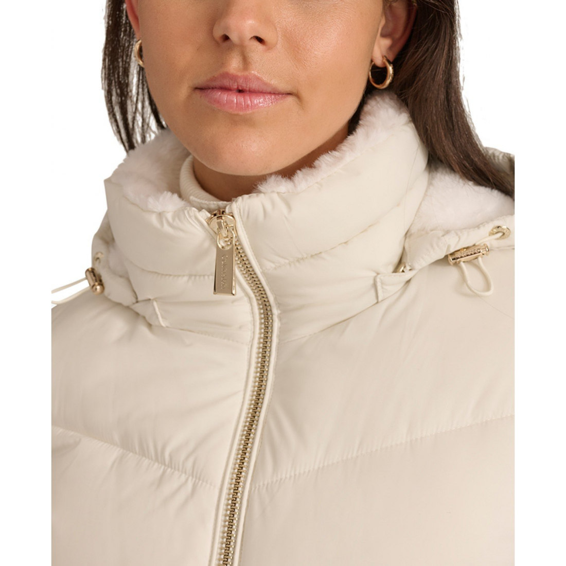 Manteau matelassé 'Faux-Fur-Lined Hooded' pour Femmes