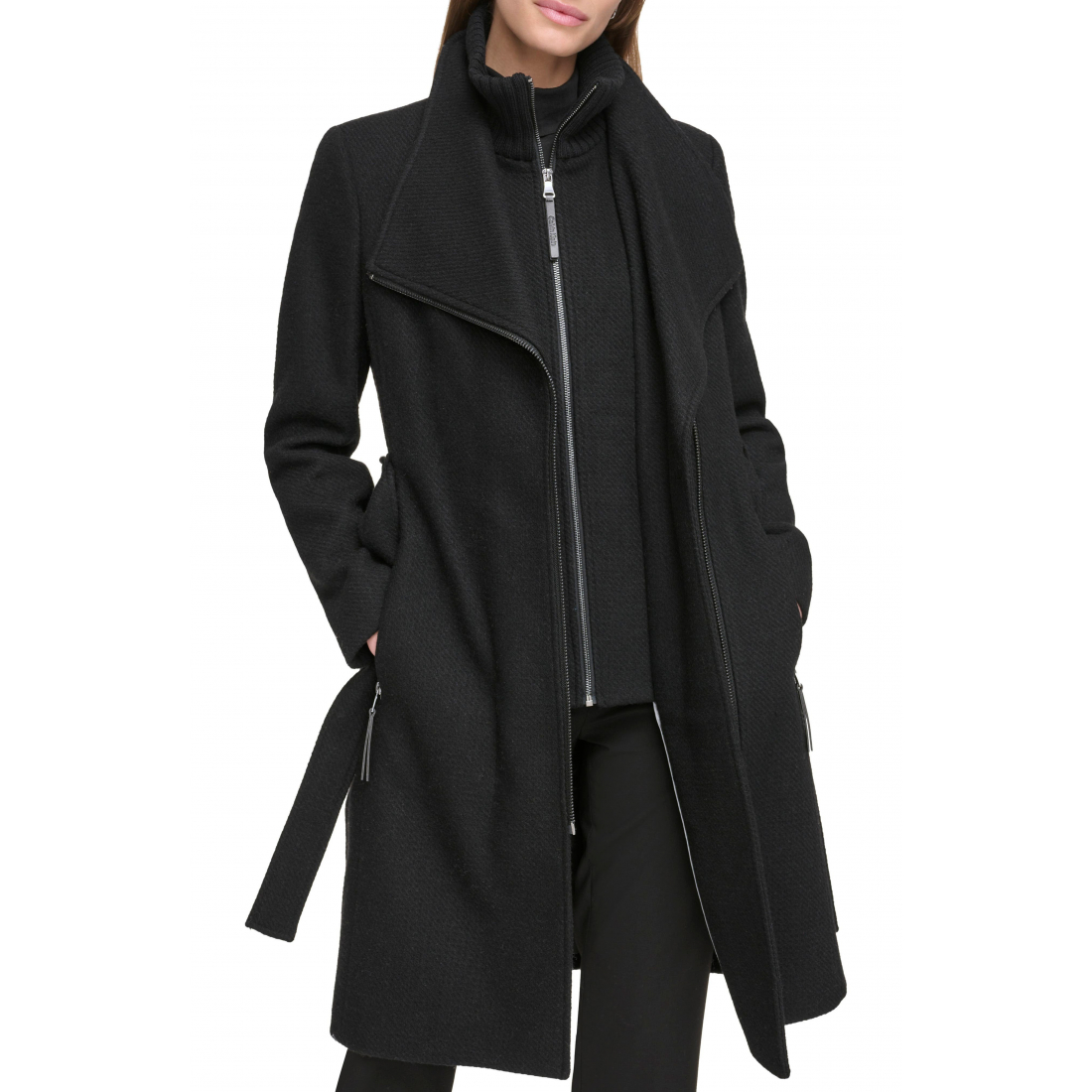 Women's 'Angled Zip Twill Coat' Coat