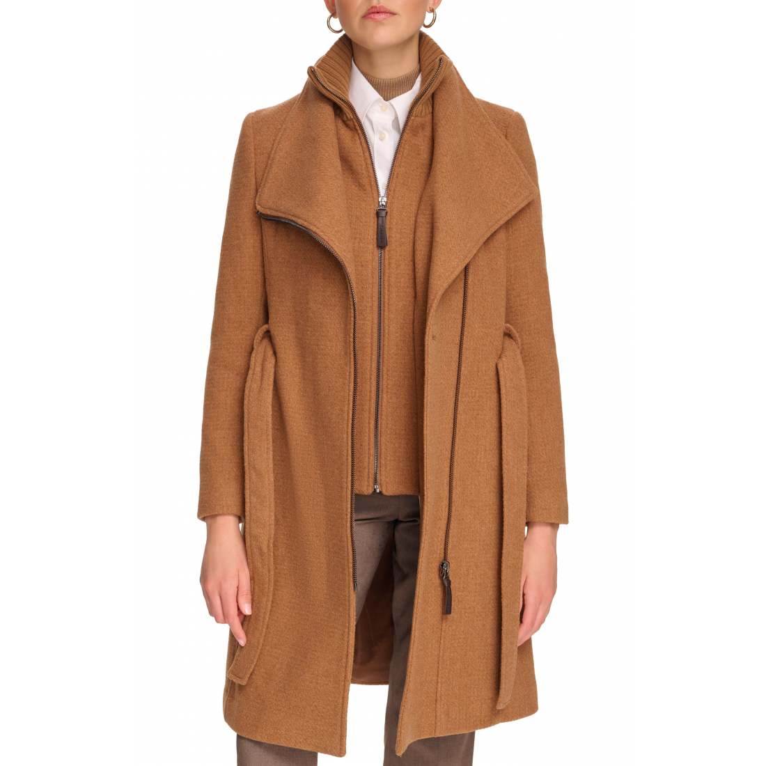 Women's 'Angled Zip Twill Coat' Coat