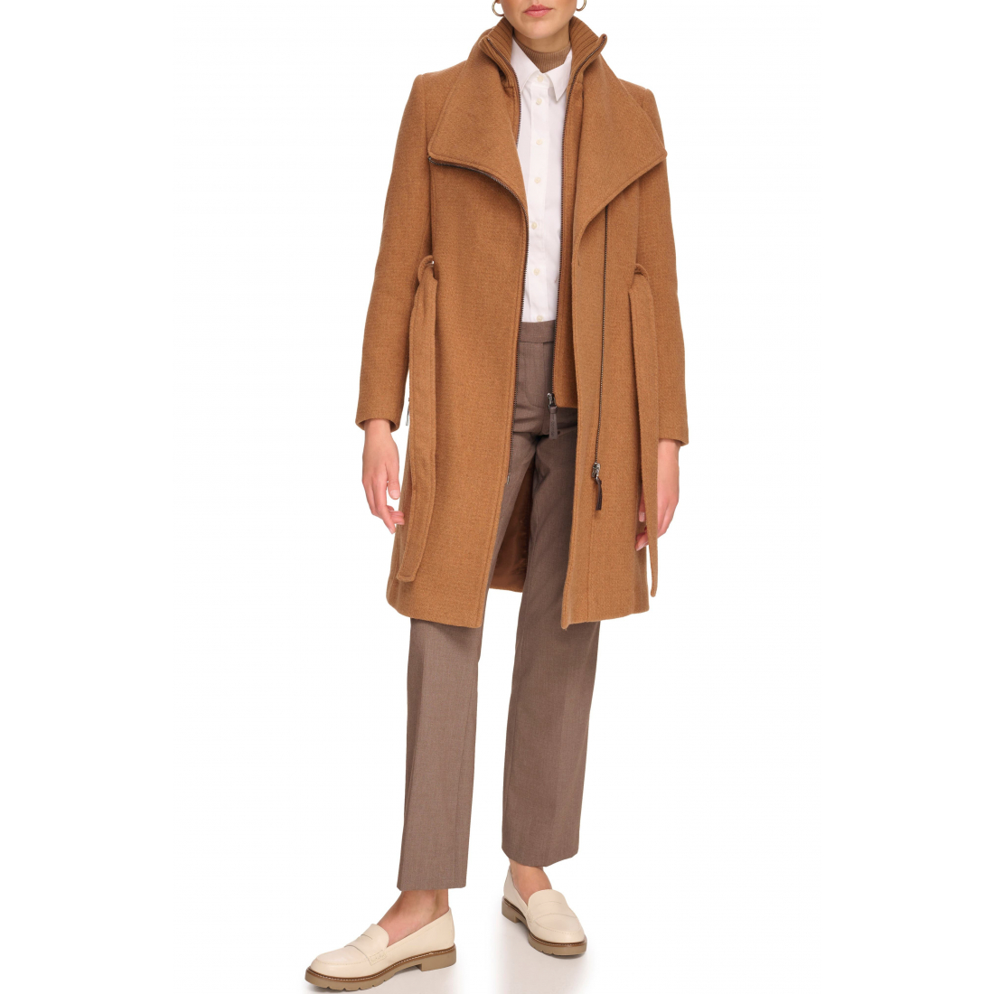 Women's 'Angled Zip Twill Coat' Coat