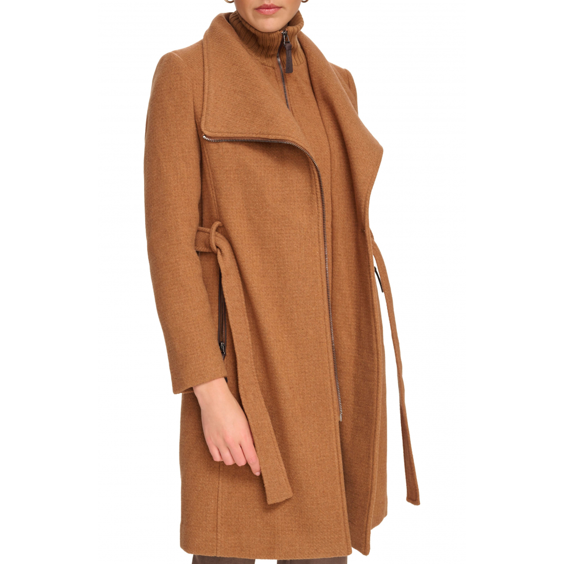 Women's 'Angled Zip Twill Coat' Coat