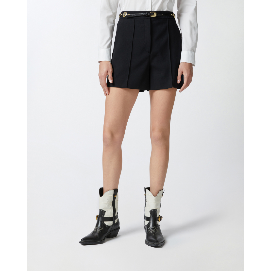 'Pleated Twill' Shorts für Damen