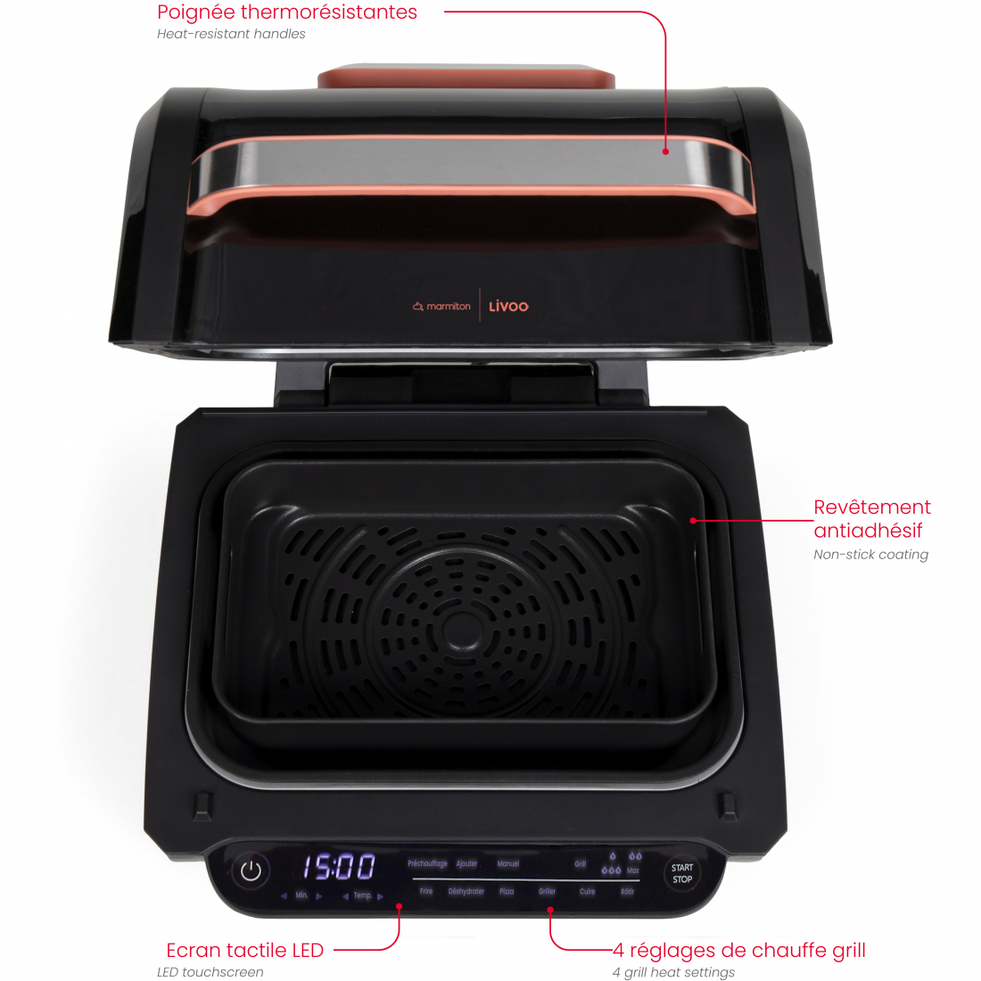 x Marmiton Oil-Free Fryer & Grill 6 L